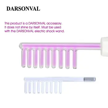 

DARSONVAL 1Pcs High Frequency Facial Comb Glass Tube Hair Massager Electrode Wand Purple Ray Beauty Machine For Face