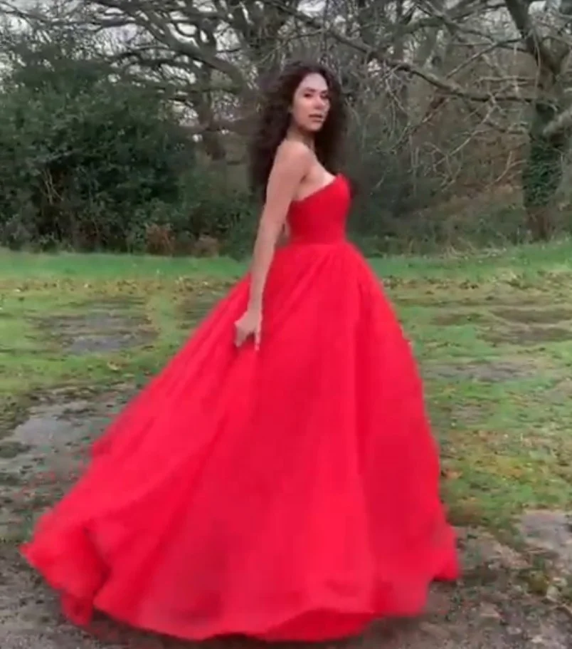 Robe de soiree милые красные платья для выпускного вечера тюль Длина до пола Вечерние платья под заказ Девушки Формальные Вечерние платья дешево