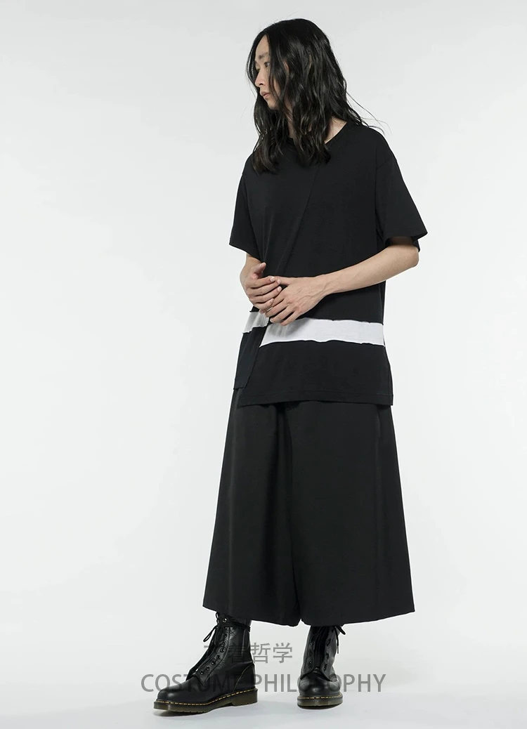 XS-6XL новая мужская одежда стилист волос DJ дизайн черно-белая футболка оригинальная плюс размер костюмы