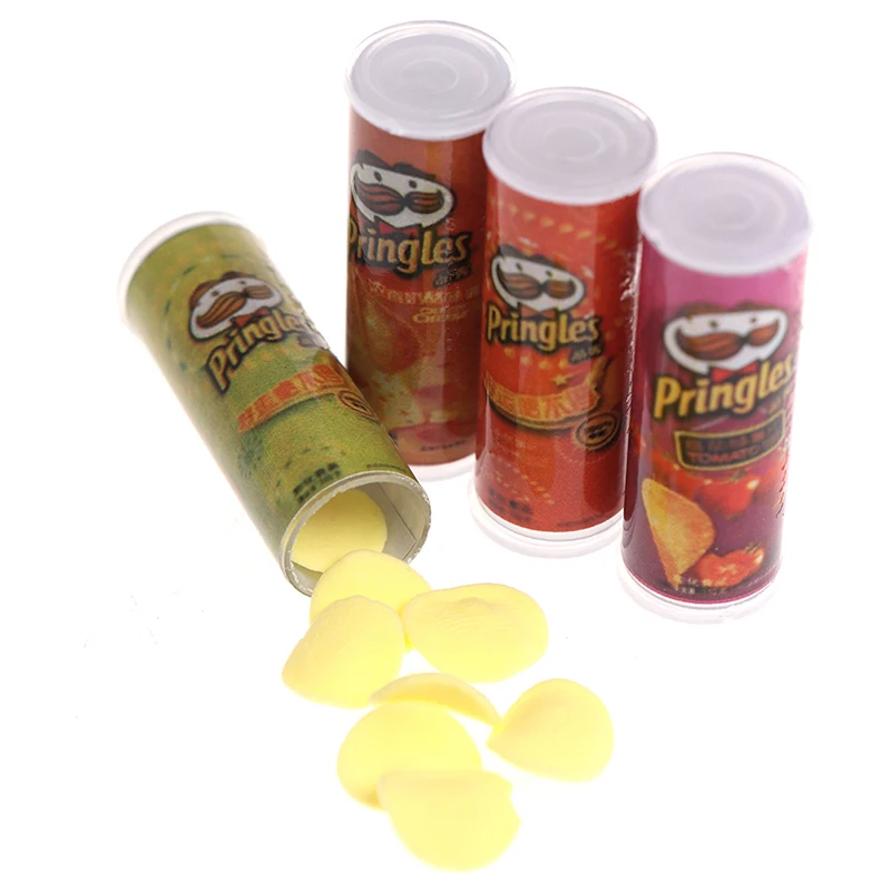 1set 1:12 Dollhouse Miniature Food Potato Chips BottlesMini Simulation Potato Chips Bottle Dolls Kitchen Food Toys 3
