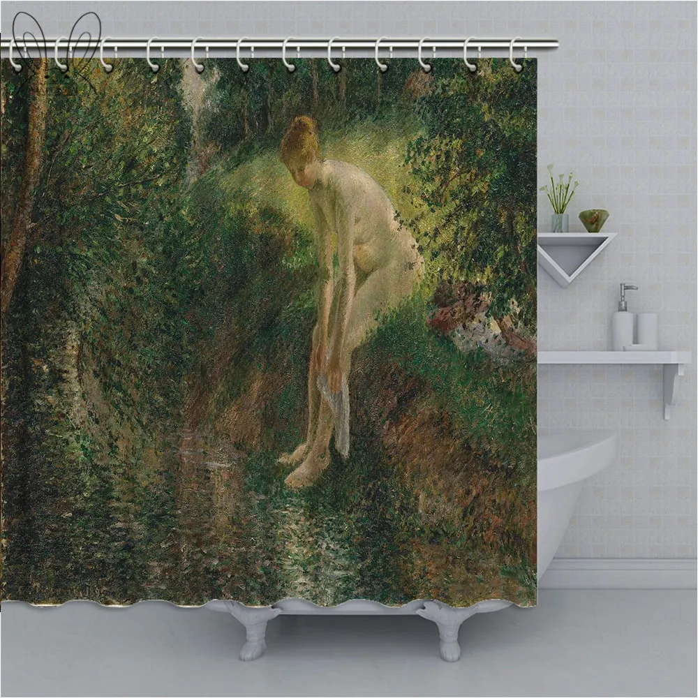 Aplysia картина маслом для ванной занавеска для душа с принтом лодки высокое качество водонепроницаемый экран для ванной украшение дома - Цвет: 043