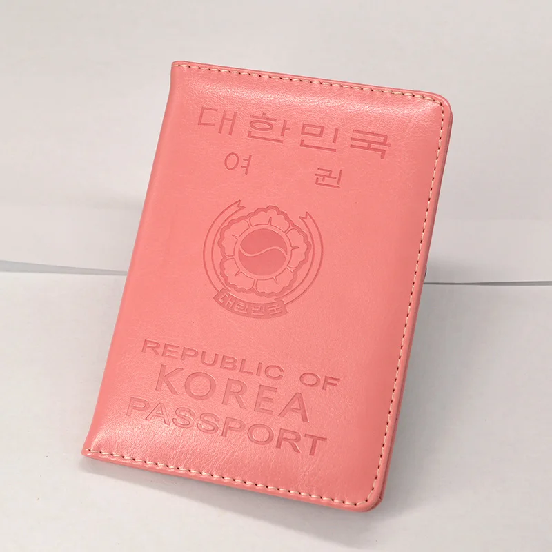 Корейская Обложка для паспорта, Женский чехол для путешествий из искусственной кожи, чехол для паспорта, дорожный кошелек, Модный милый розовый чехол для девочки, чехол для паспорта - Цвет: Розовый
