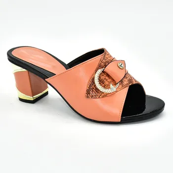

Pretty Orange African High Heel Women Slippers Wedding/Party Pumps Shoes 88-11 Heel Height 8CM
