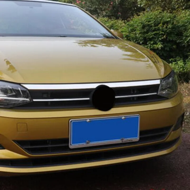 Tonlinker Exterior Up Racing Grills Cover case Sticker for Volkswagen POLO Car Styling 1 PCS Stainless steel Cover Sticker