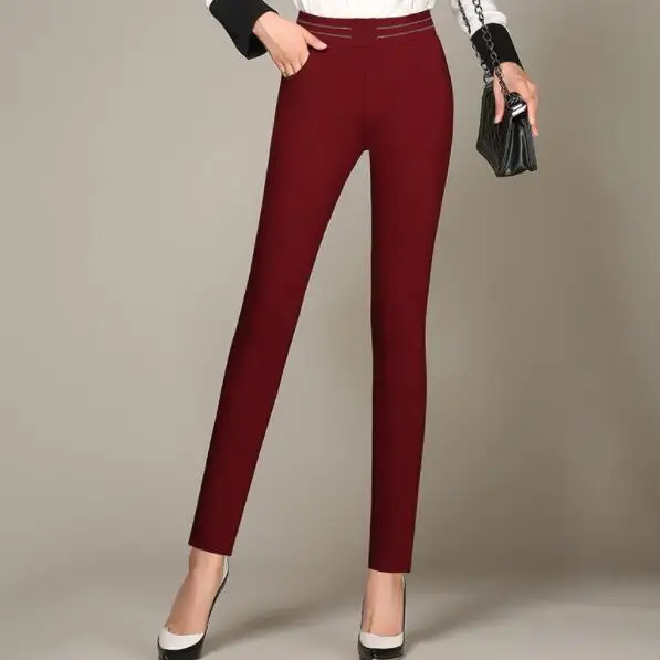 Женские брюки-карандаш с эластичным поясом черные офисные брюки модель DV242 5XL 6XL |