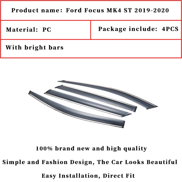 Visière de fenêtre de voiture pour Ford Focus MK4 ST, déflecteurs de pluie,  couverture extérieure, accessoires de style, 2019 – 2020 - AliExpress