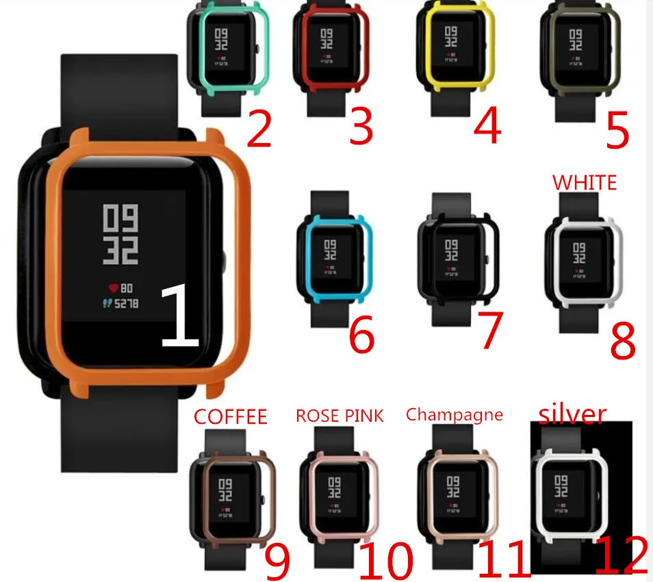 

100pcs Slim Colorful Fashion Frame PC Case Cover Protect Shell For Huami Amazfit Bip Younth Watch Case Cover Stylish For Xiaomi