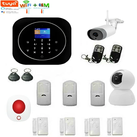

Yobang Security Tuya APP Control Google Home Alexa Tuya Smart WIFI GSM Alarm System Security Home Kit Wireless with Tuya Camera