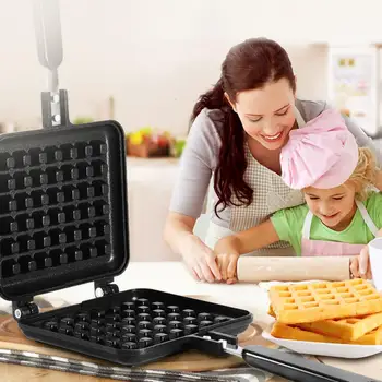 

Double-head kitchen gas non-stick waffle maker pan mold mold platen baking tool bubble egg cake baking tray breakfast machine