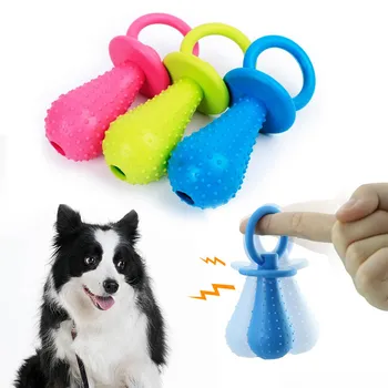 

1pcs Pet Dog Toy Chew Squeaky Rubber Toys Vocal Molar Rubber Toy Funny Nipple Ball for Cat Puppy Baby Dogs Interactive Training