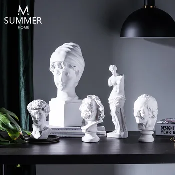

Nordic Art Simple Retro Sketch Head Model Room Three-Dimensional David Classic Character Home Decoration Statue Gift
