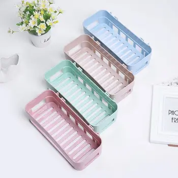 

Nordic Style Simple and Seamless Suction Cup Storage Basket Seamless Storage Drain Debris Basket Bathroom Hollow Storage Rack