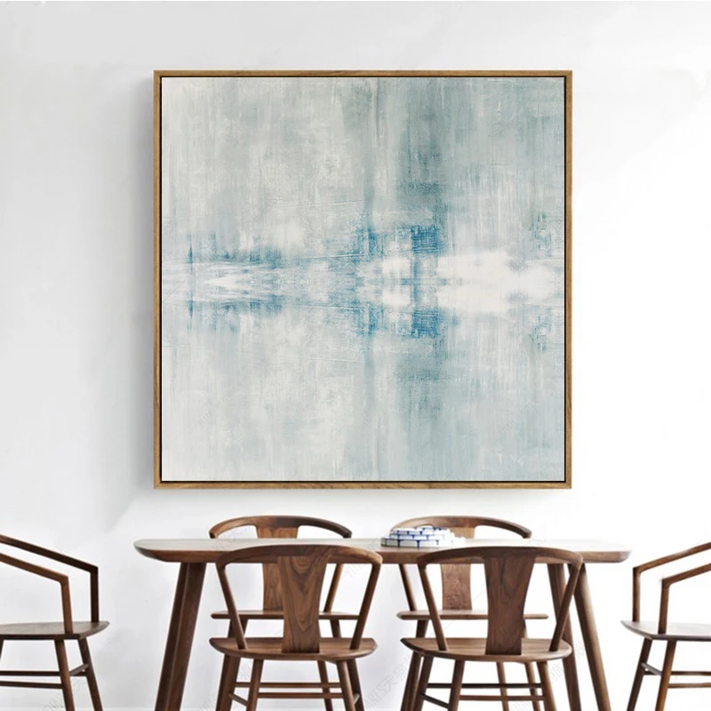 Абстрактная картина большая синяя оверсайз абстрактная настенная