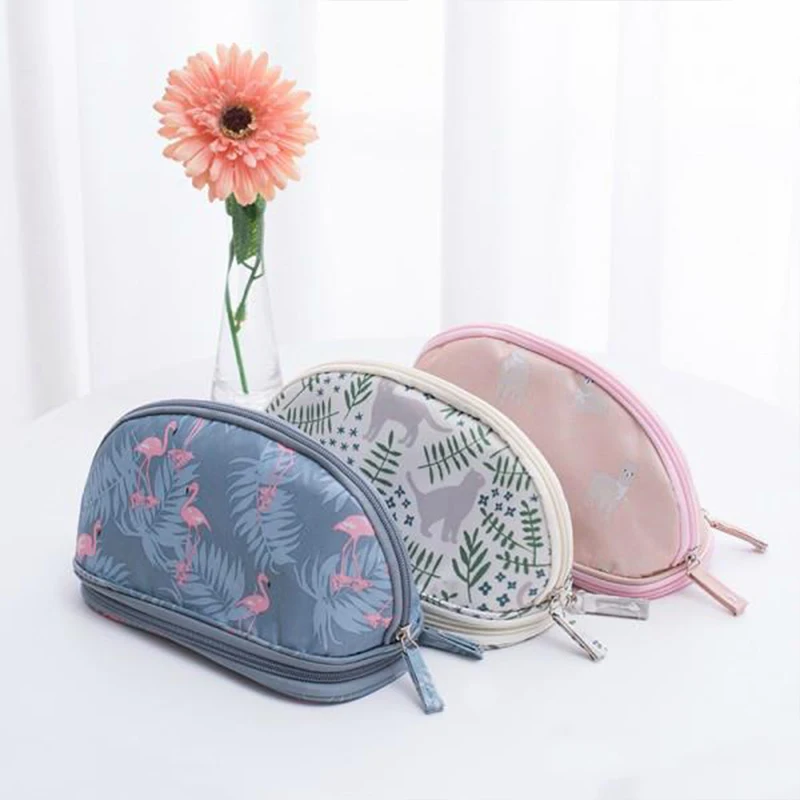 circular makeup bag