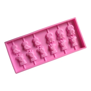 

12 even 3D starry sky society pig family silicone chocolate mold, silicone lollipop mold