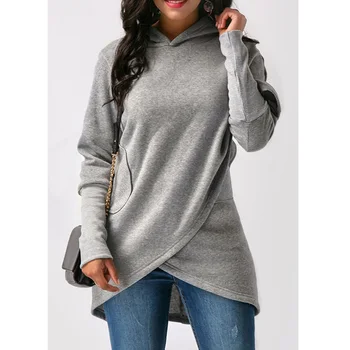 

Fashion Women Casual Long Sleeve Hoodie Jumper Pullover Ladies Solid Hooded Sweatshirt With Pocket Spring Autumn Winter Clothes