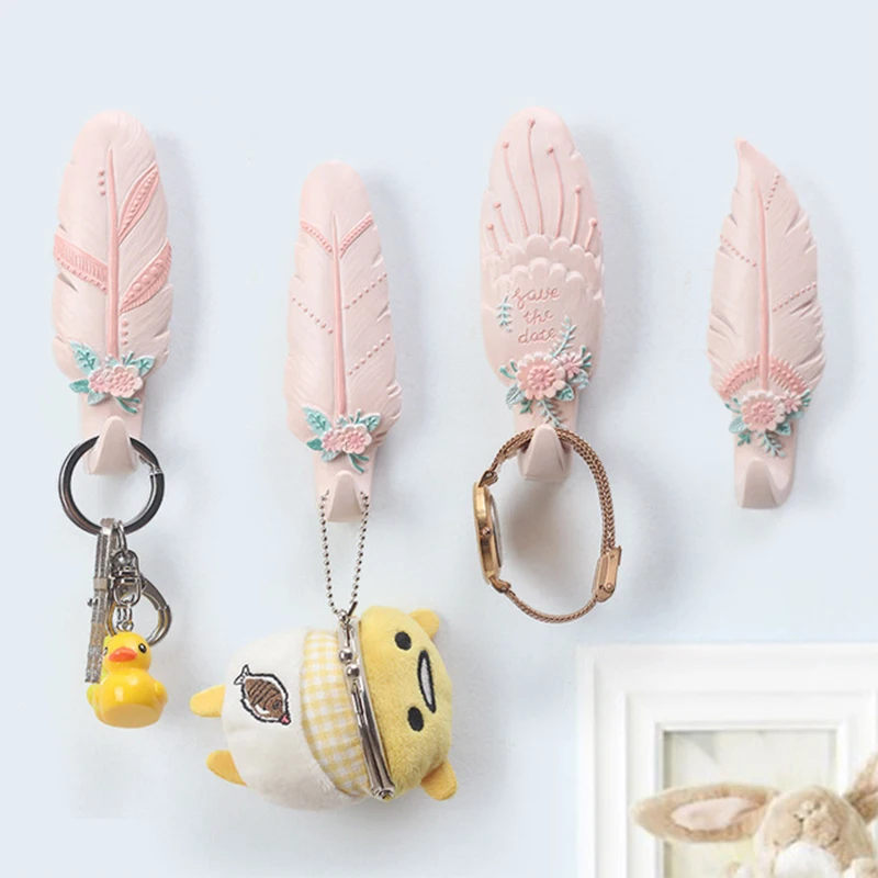 

Home Decoration Hook Storage Hook Clothes Hanging Hook Home Ice Cream Color Resin Creative Hook Drift Feather Wall Hooks