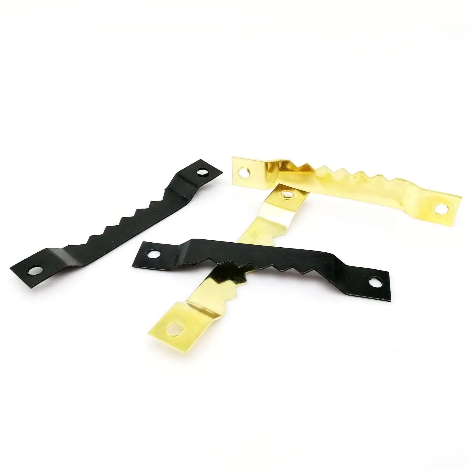 Golden Black 10x67mm With Screws Sawtooth Oil Painting Mirror Picture Photo Frame Hanging Saw Tooth Hooks Hanger 25pcs picture frame hangers