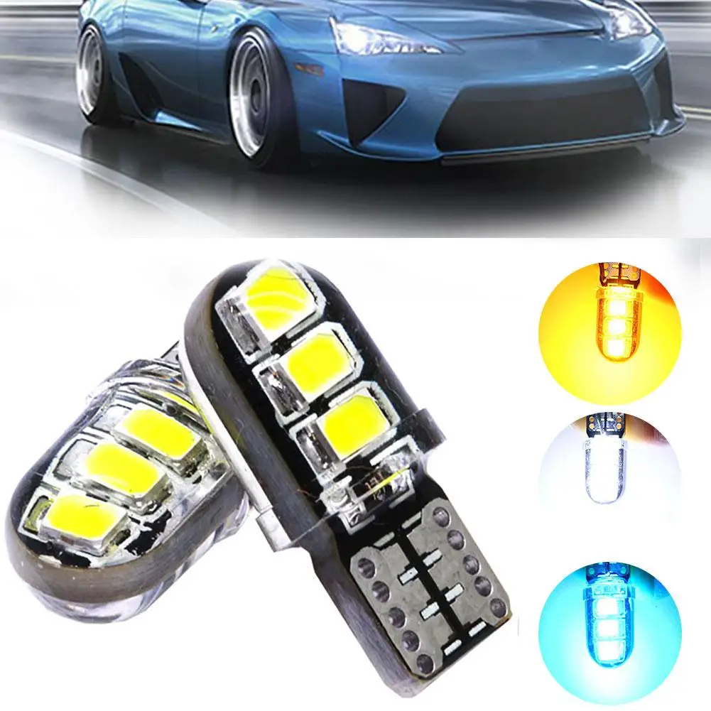 Яркий W5W SMD2835 6 светодиодный силиконовый Водонепроницаемый Автомобиль светильник