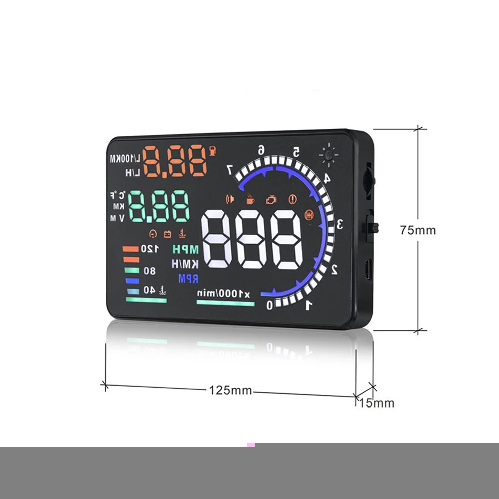 ABS автомобильные аксессуары OBD диагностический инструмент Цифровой Топлива Предупреждение ветер экран HUD светодиодный экран вождения дисплей