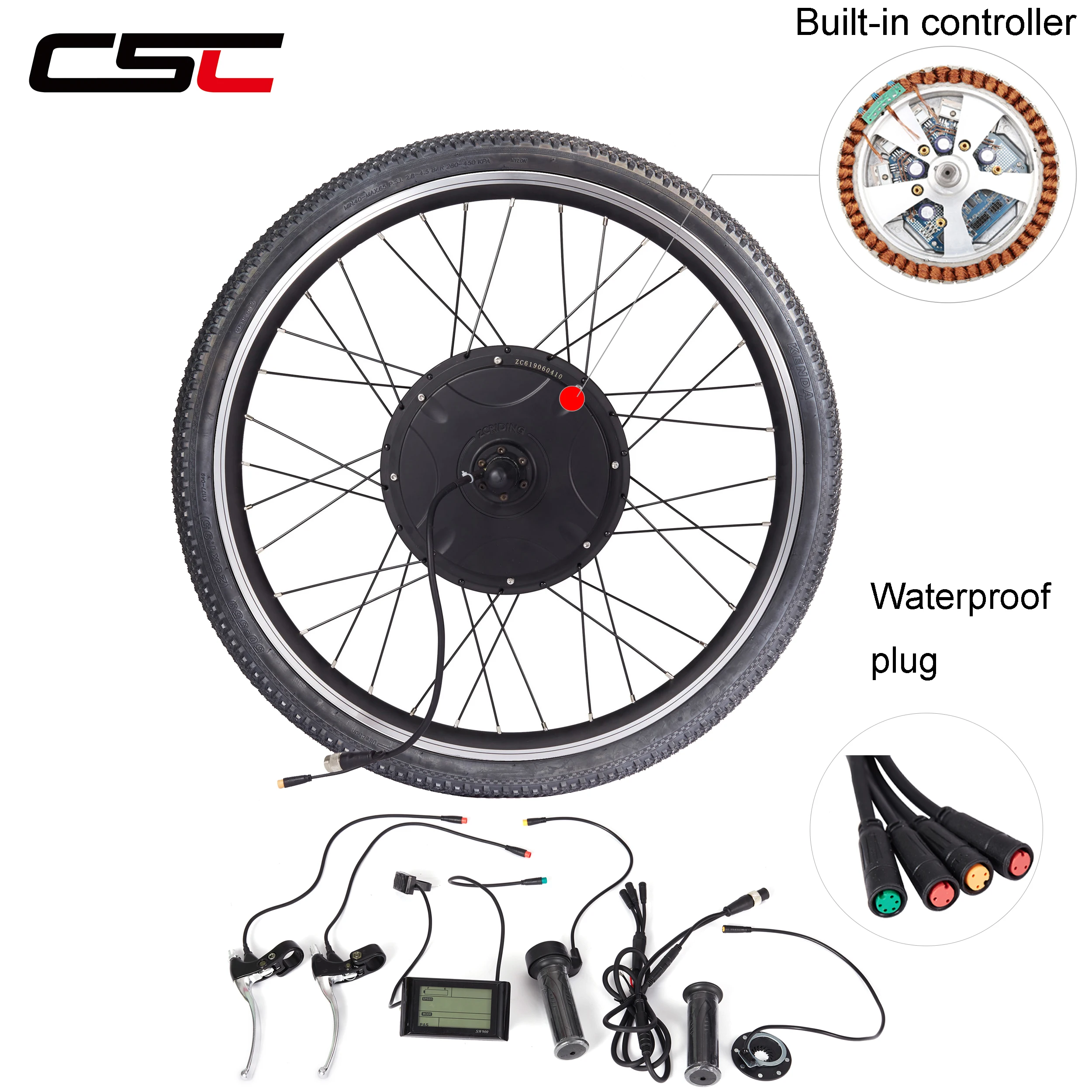 Электрический велосипед Conversion Kit Водонепроницаемый встроенный контроллер мотор