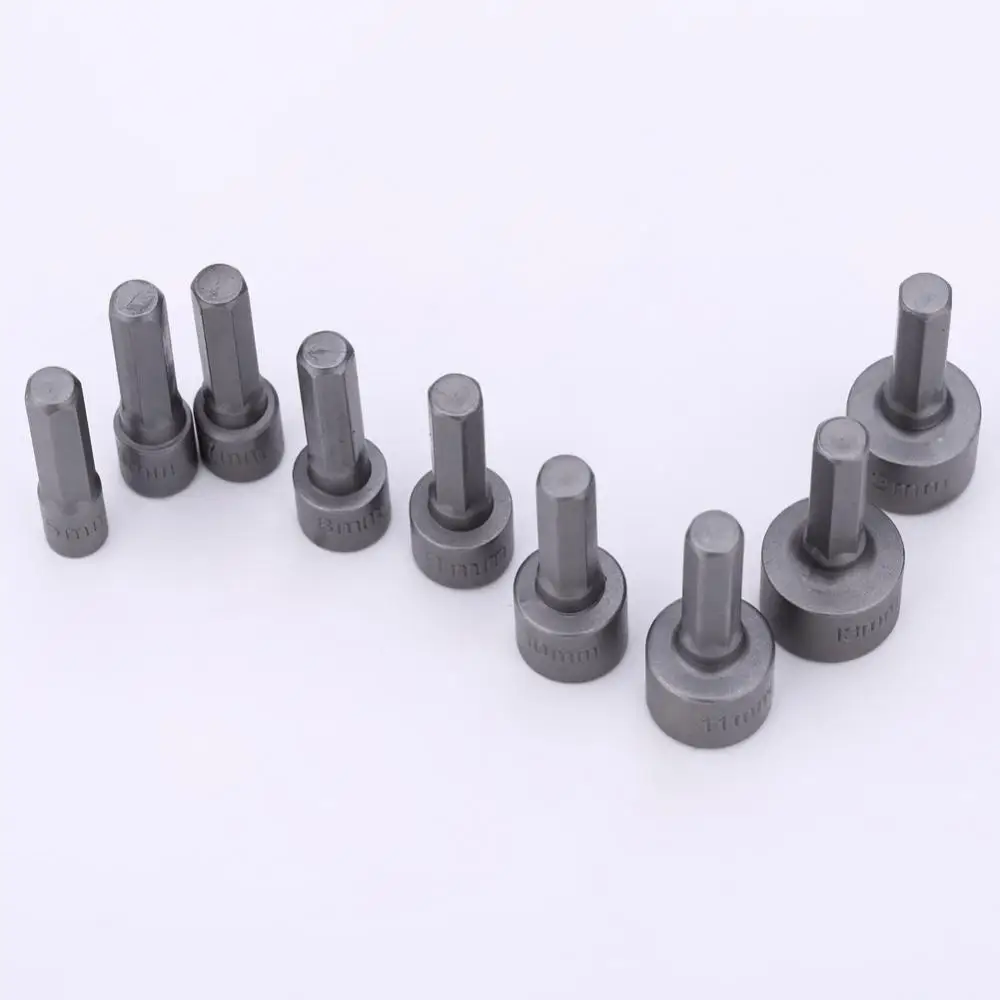 1 Set of 9 Pieces  1/4-Inch Hex Shank Magnetic Power Nut  Driver Metric (5mm - 13mm)