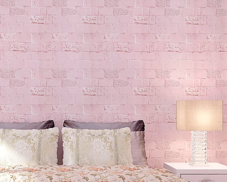 Обои с изображением розового кирпича в стиле ретро 10 м|Обои| |