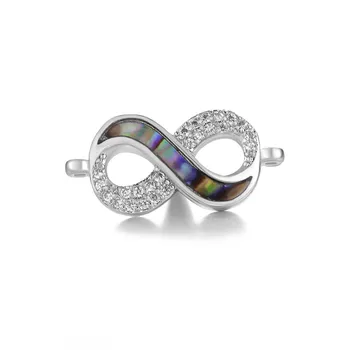 

New Infinity Gemstone 8-shaped pendant Copper Micro Inlay Zircon Connector DIY hand Jewelry Making Bracelet Necklace Accessories