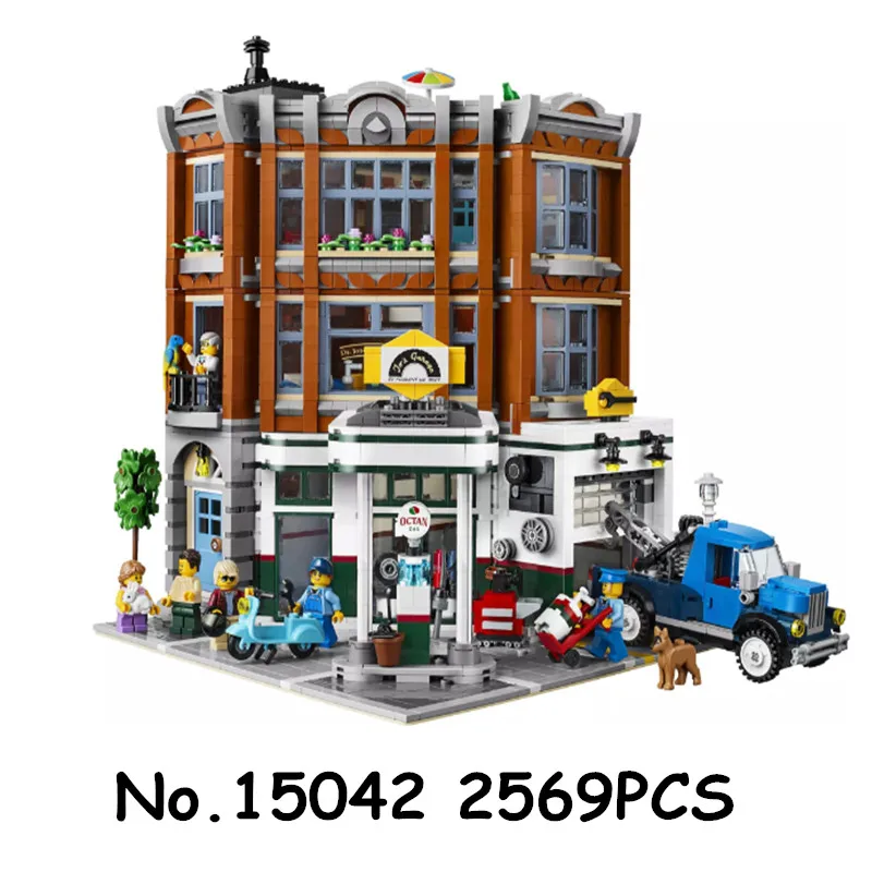 Lepinblocks 15009 15042 City Street Creator Pet Shop супермаркет угловой гараж строительный блок кирпич 10264 10218 Рождество lp игрушка