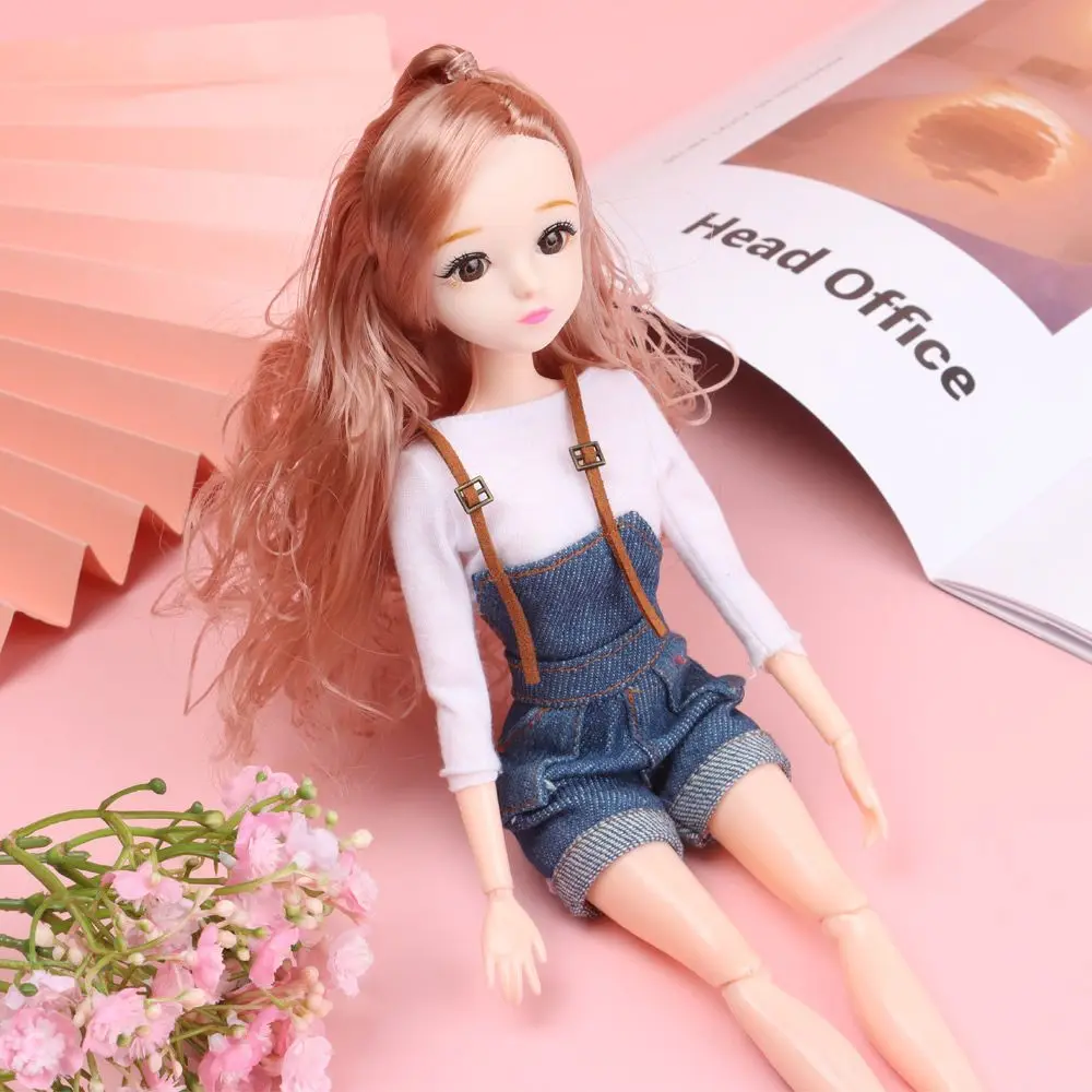1/6 BJD Doll Head With Gold Brown Black Hair For 30cm Doll Joint 3D Eyes Europe Red DIY Head Wear for Ancient Doll Accessories