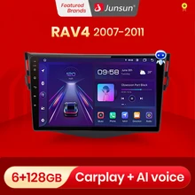 Junsun V1pro AI صوت 2 الدين أندرويد راديو تلقائي ل Rav4 2007 2011 سيارة راديو الوسائط المتعددة لتحديد المواقع المسار Carplay 2din