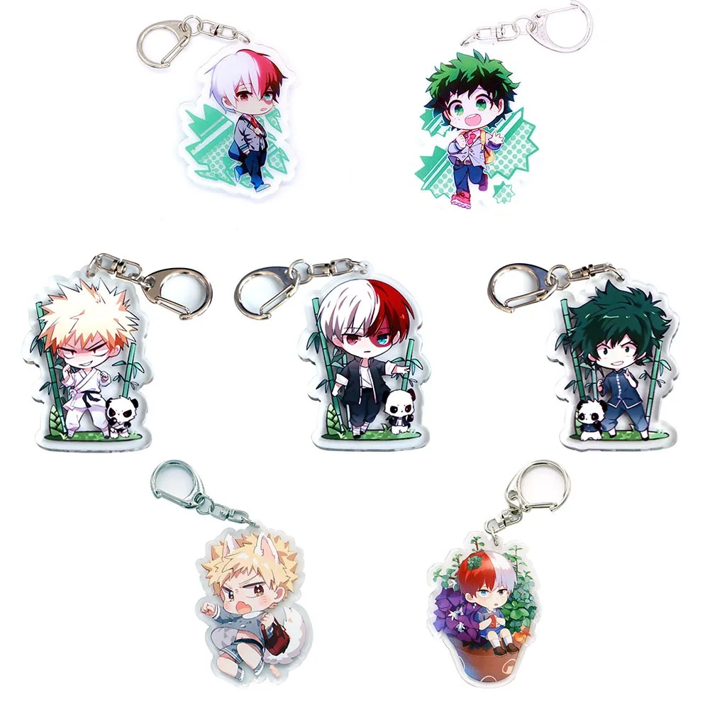Аниме фигурка брелок IZUKU SHOTO KATSUKI металлический мультяшный Boku No Hero Academia веер