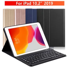 Чехол с магнитной клавиатурой для iPad 10,2 для Apple iPad 7 7-го поколения, защитный чехол для планшета funda capa+ русская наклейка