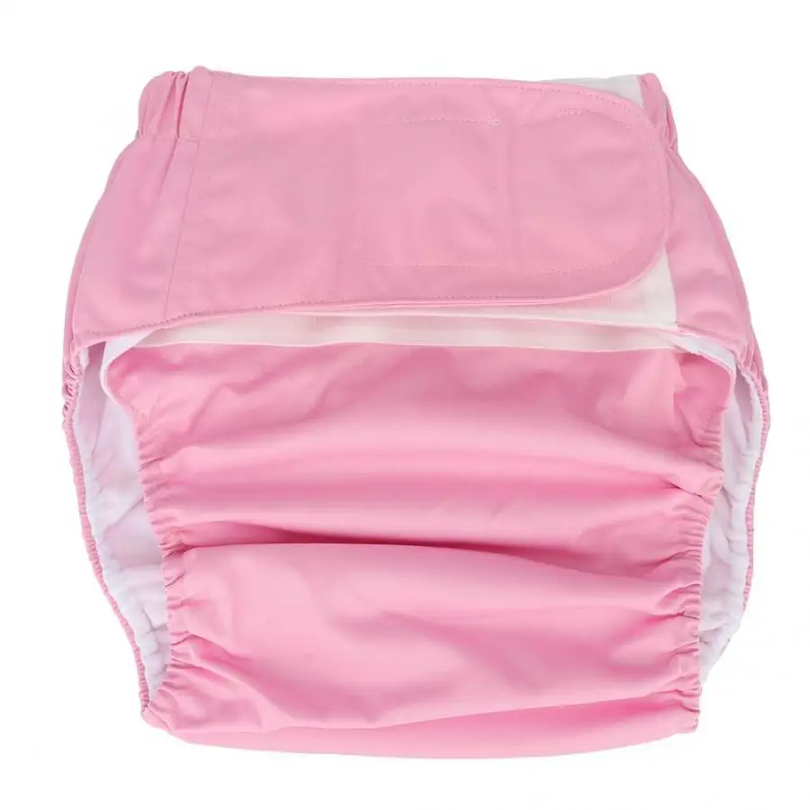 Многоразовые подгузники для взрослых, водонепроницаемые, моющиеся, многоразовые, для взрослых, для пожилых, тканевые подгузники с карманами, регулируемые подгузники - Цвет: Pink