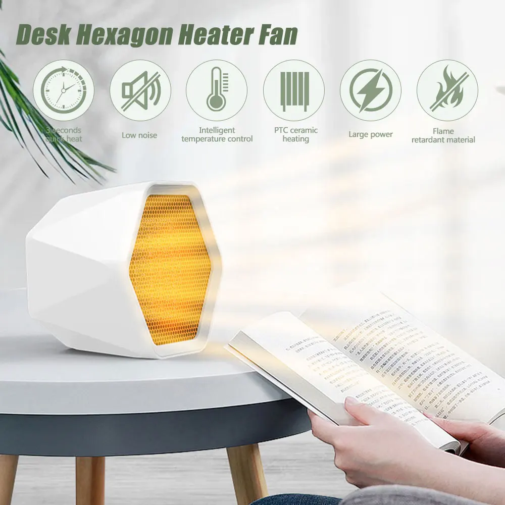 

Electric Heater Mini Portable Plug-in Personal Space Warmer for Indoor Heating Camping Any Place Adjustable Thermostat