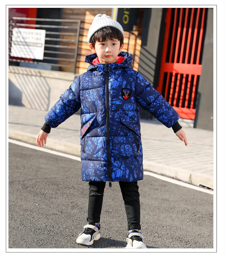 Зимняя куртка для мальчиков детская парка детский зимний комбинезон из хлопка, коллекция года плотная одежда с капюшоном для детей 3, 4, 5, 6, 7, 8, От 9 до 13 лет