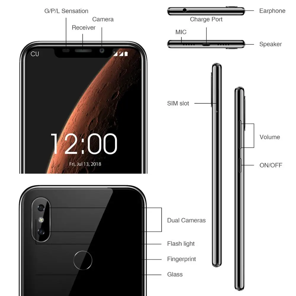 OUKITEL C13 Pro смартфон с четырёхъядерным процессором MT6739 ОЗУ 2 Гб ПЗУ 16 ГБ 3000
