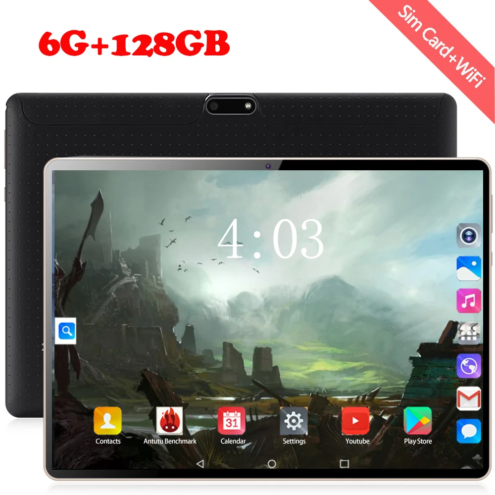 10-дюймовый планшет 3g 4G FDD LTE Восьмиядерный 6 ГБ ОЗУ 128 Гб ПЗУ 1280X800 ips Android 8,0 OS gps планшеты 10 10,1 подарок для детей