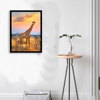 

Giraffe Digital Oil Painting By Numbers Canvas Wall Picture DIY Hand Painted