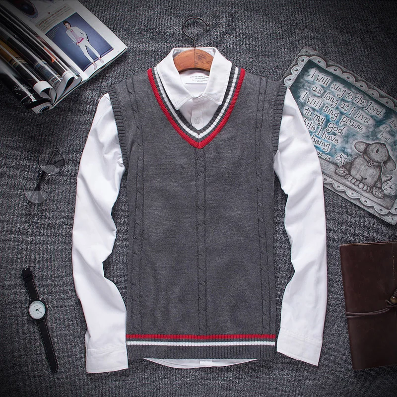 Zogaa Autumn Winter 2019 Men Fashion Boutique Cotton V-neck Knitted Sweater Vest Male Formal Social Business Sweater Waistcoat Zogaa Autumn Winter 2019 Men Fashion Boutique Cotton V-neck Knitted Sweater Vest Male Formal Social Business Sweater Waistcoat