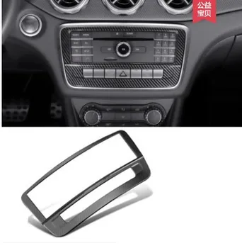 

carbon Center Console CD Frame Decoration Cover Trim For Mercedes Benz GLA X156 CLA C117 200 220 260 2014-2018 Stainless Steel
