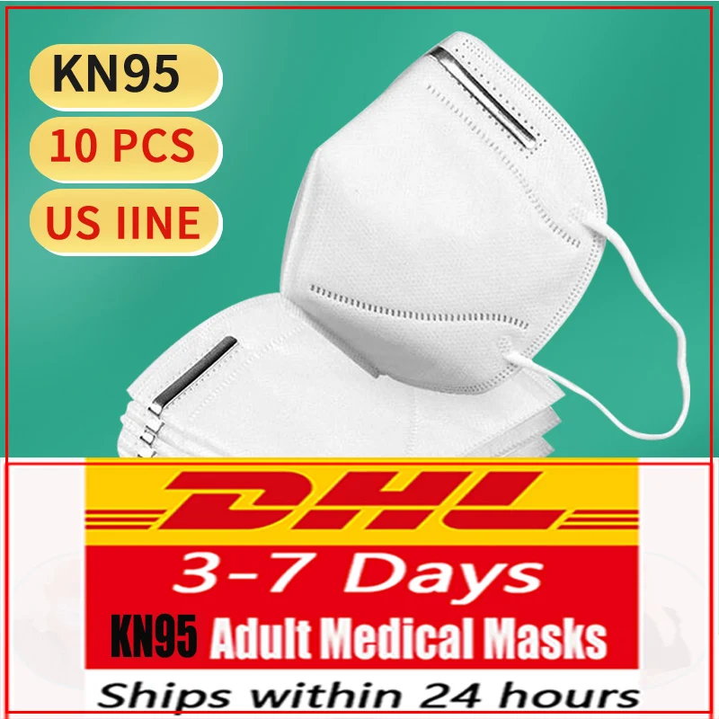 

10 Pcs KN95 Face Masks Dust Respirator KN95 Masks Adaptable Against Pollution Breathable Mask