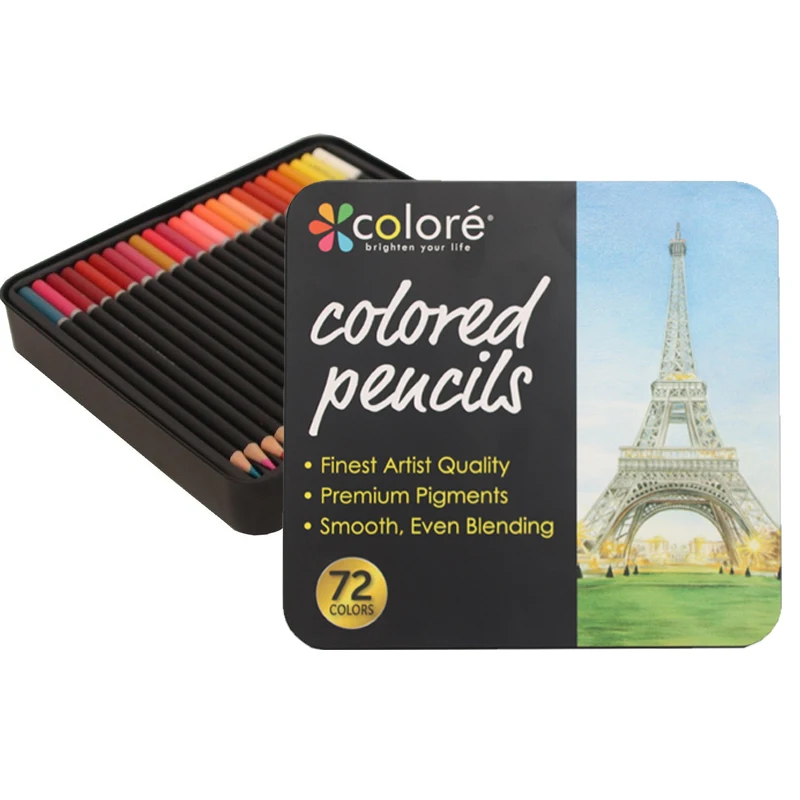 

72 Colors Lapices De Colores Color Pencil Wood Drawing Colour Pencil Set Tin Box Feutres De Coloriage Art Pencils Watercolor