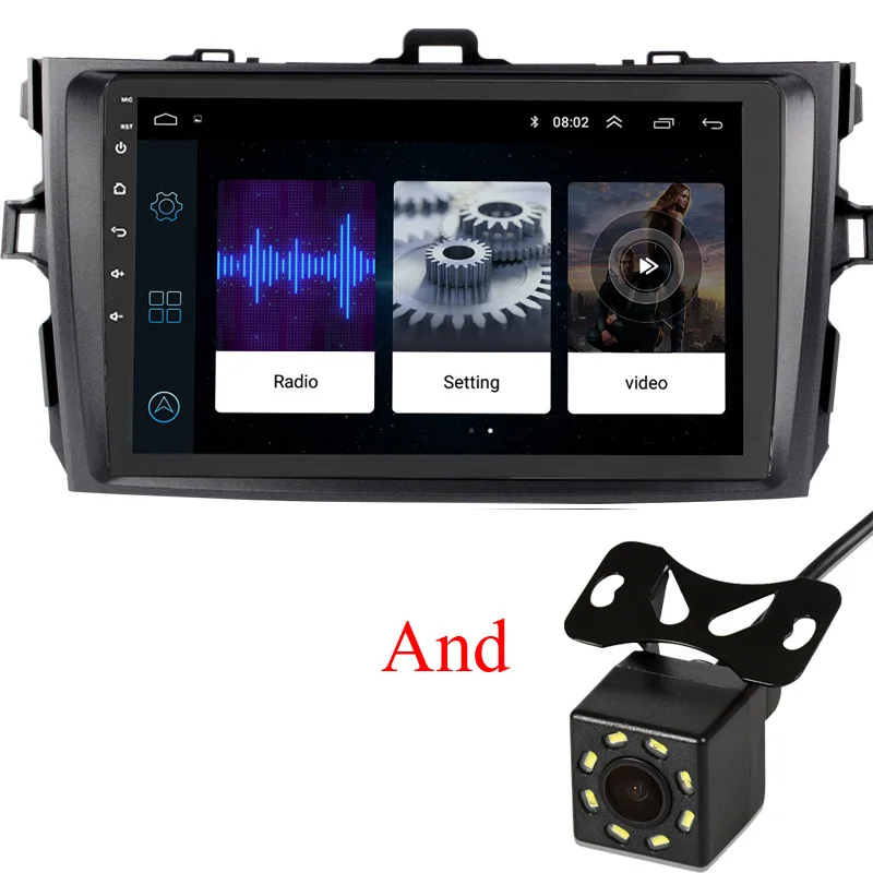 Corolla-8LED Android 8.1car multimedia gps dvd player For Toyota Corolla E140/150 2007-2012 with car radio video player supports Bluetooth - Цвет: Corolla-8LED