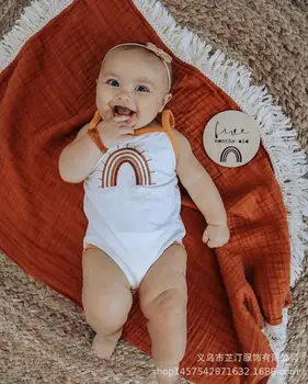 

Infant Muslin Cotton Double Layer Gauze Bath Towel Baby Tassel Blanket Newborn Baby's Blanket Swaddling Towel