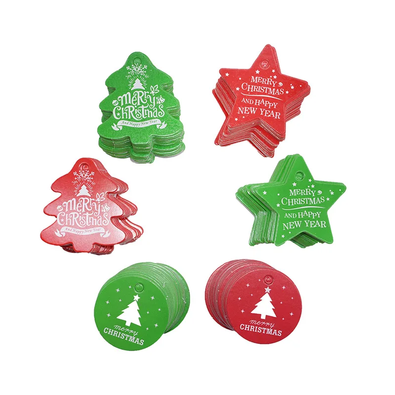 

50Pcs Multi Style Christmas Series Tags Paper Gift Label DIY Craft Hang Tag Baking Wrapping Decorative Card Christmas Favors