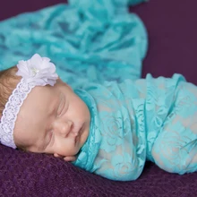 Новинка года; одеяло для новорожденных 85x85 см; реквизит для фотосессии; накидка для младенцев; кружевная накидка для пеленания; эластичная накидка с 2 повязками на голову