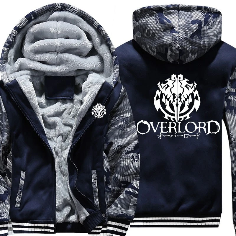 Anime Overlord Prined Hoodie Luminous Sweatshirt Camouflage Sleeve Thicken Zip Up Hooded Unisex Navy Blue Coat Jacket Us Size Men Hoodies Sweatshirts Men Hoodielinkin Park Aliexpress