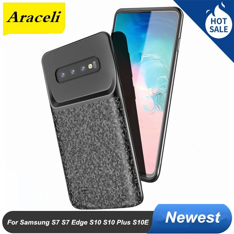 Чехол для аккумулятора Samsung Galaxy S7 Edge S10 S10E Plus мягкий внешний аккумулятор с зажимом