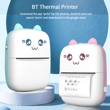 Mini impresora térmica portátil, máquina de impresión inalámbrica BT de 203dpi, etiqueta de foto, Memo, Impresión de preguntas inusuales con Cable USB
